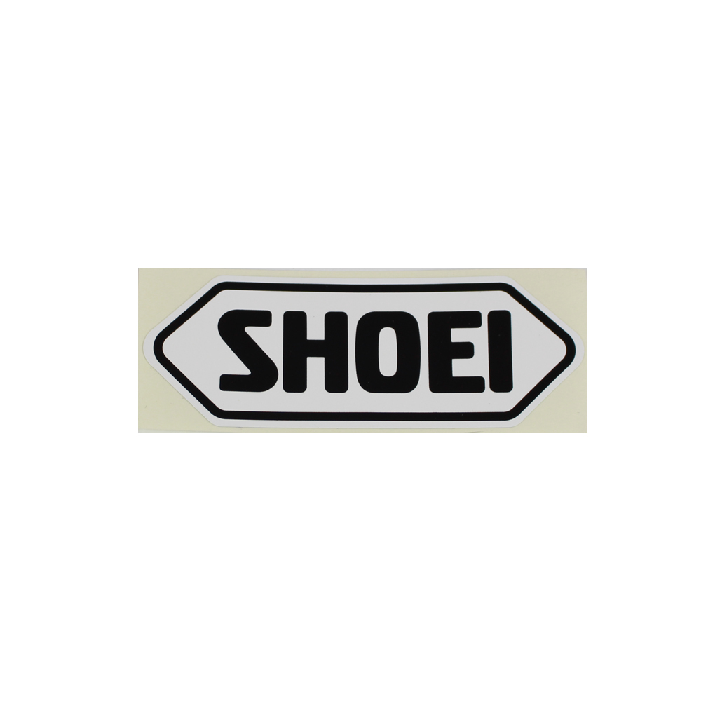 Logo SHOEI frontal 95mm blanco negro casco Shoei X-Spirit